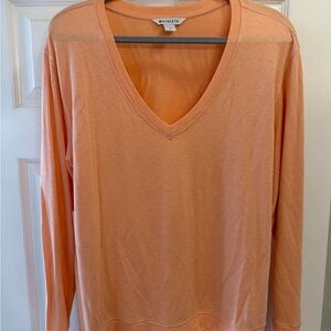 Athleta Coaster Luxe Women’s V-Neck Long Sleeve Top - Peach